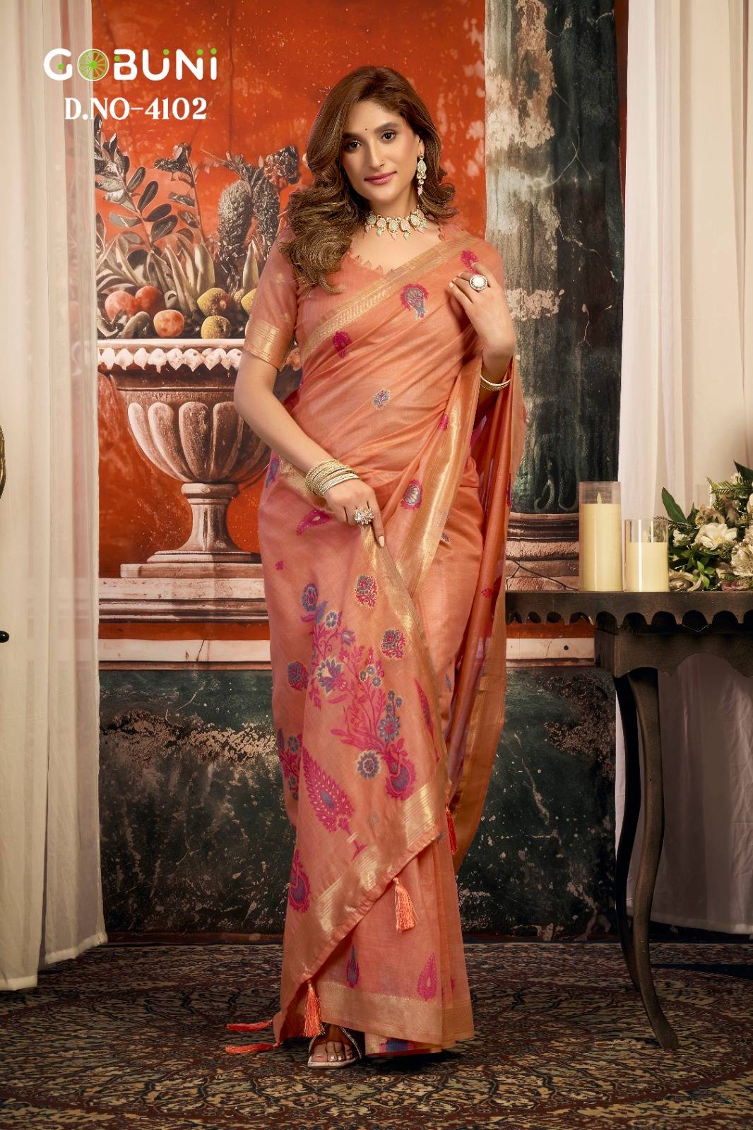 Sejal By Gobuni 4101 To 4106 Series Indian Traditional Wear Collection Beautiful Stylish Fancy Colorful Party Wear & Occasional Wear pure cotton Sarees At Wholesale Price